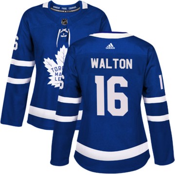 Authentic Adidas Women's Mike Walton Toronto Maple Leafs Home Jersey - Blue