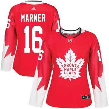 Authentic Adidas Women's Mitch Marner Toronto Maple Leafs Alternate Jersey - Red