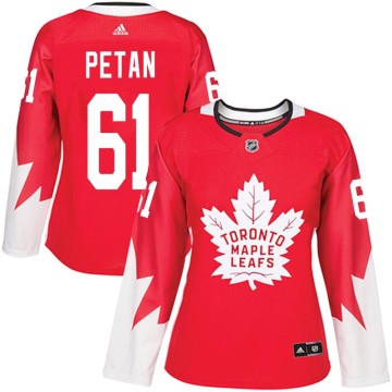 Authentic Adidas Women's Nic Petan Toronto Maple Leafs Alternate Jersey - Red