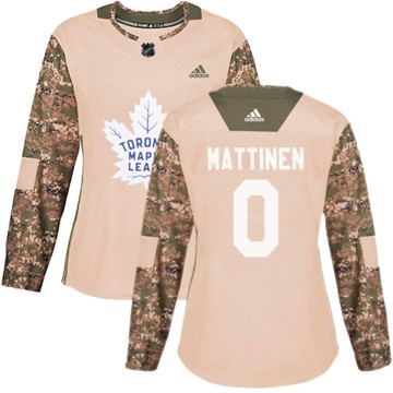 Authentic Adidas Women's Nicolas Mattinen Toronto Maple Leafs Veterans Day Practice Jersey - Camo
