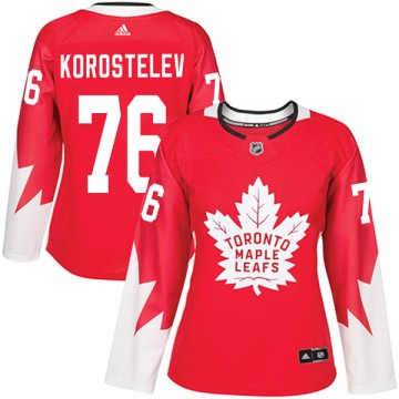 Authentic Adidas Women's Nikita Korostelev Toronto Maple Leafs Alternate Jersey - Red