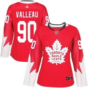 Authentic Adidas Women's Nolan Valleau Toronto Maple Leafs Alternate Jersey - Red