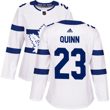 Authentic Adidas Women's Pat Quinn Toronto Maple Leafs 2018 Stadium Series Jersey - White