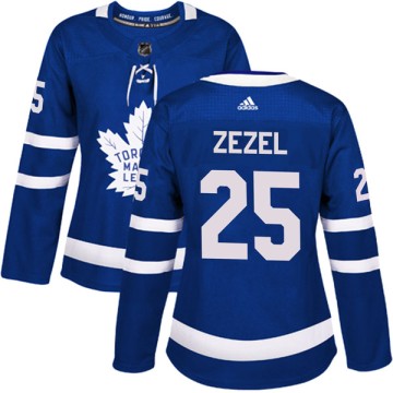Authentic Adidas Women's Peter Zezel Toronto Maple Leafs Home Jersey - Blue