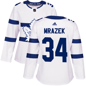 Authentic Adidas Women's Petr Mrazek Toronto Maple Leafs 2018 Stadium Series Jersey - White