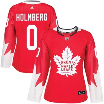 Authentic Adidas Women's Pontus Holmberg Toronto Maple Leafs Alternate Jersey - Red