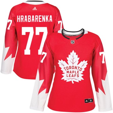Authentic Adidas Women's Raman Hrabarenka Toronto Maple Leafs Alternate Jersey - Red