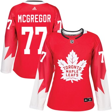 Authentic Adidas Women's Ryan McGregor Toronto Maple Leafs Alternate Jersey - Red