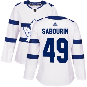 Authentic Adidas Women's Scott Sabourin Toronto Maple Leafs 2018 Stadium Series Jersey - White