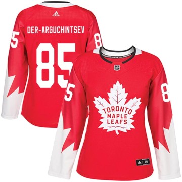 Authentic Adidas Women's Semyon Der-Arguchintsev Toronto Maple Leafs Alternate Jersey - Red