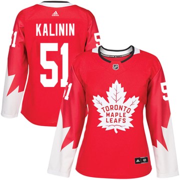 Authentic Adidas Women's Sergey Kalinin Toronto Maple Leafs Alternate Jersey - Red