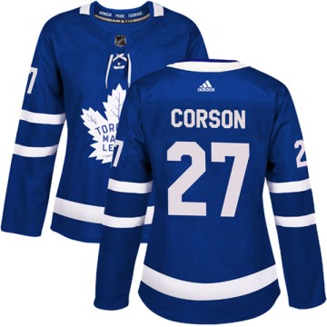 Authentic Adidas Women's Shayne Corson Toronto Maple Leafs Home Jersey - Blue