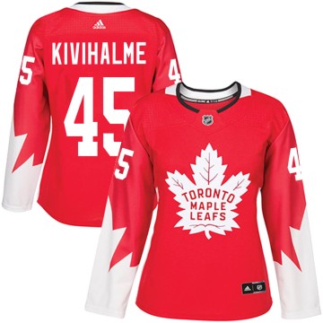 Authentic Adidas Women's Teemu Kivihalme Toronto Maple Leafs Alternate Jersey - Red