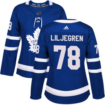 Authentic Adidas Women's Timothy Liljegren Toronto Maple Leafs Home Jersey - Blue