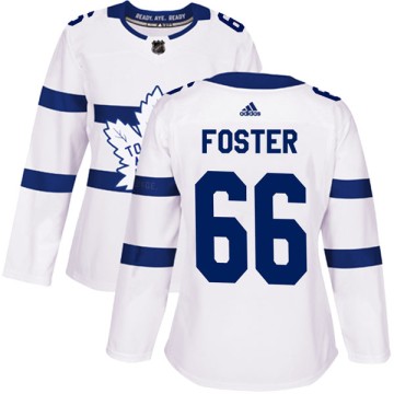 Authentic Adidas Women's T.J. Foster Toronto Maple Leafs 2018 Stadium Series Jersey - White