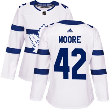 Authentic Adidas Women's Trevor Moore Toronto Maple Leafs 2018 Stadium Series Jersey - White
