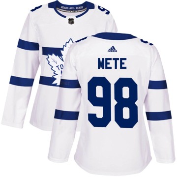 Authentic Adidas Women's Victor Mete Toronto Maple Leafs 2018 Stadium Series Jersey - White