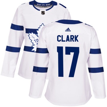 Authentic Adidas Women's Wendel Clark Toronto Maple Leafs 2018 Stadium Series Jersey - White