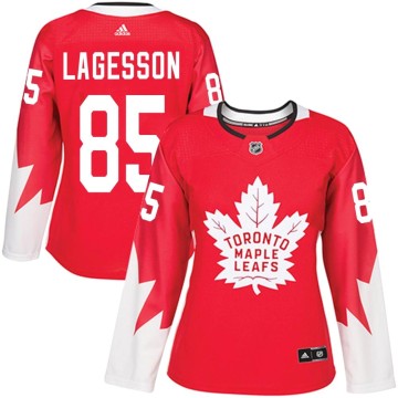 Authentic Adidas Women's William Lagesson Toronto Maple Leafs Alternate Jersey - Red