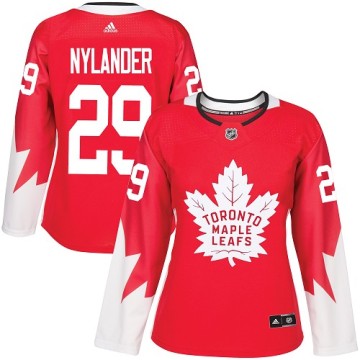 Authentic Adidas Women's William Nylander Toronto Maple Leafs Alternate Jersey - Red