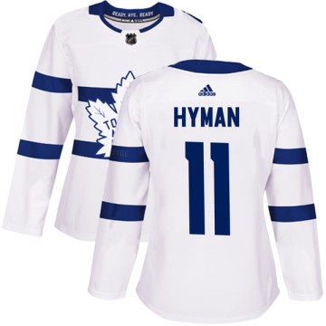 Authentic Adidas Women's Zach Hyman Toronto Maple Leafs 2018 Stadium Series Jersey - White