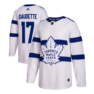 Authentic Adidas Youth Adam Gaudette Toronto Maple Leafs 2018 Stadium Series Jersey - White