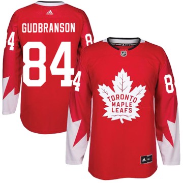 Authentic Adidas Youth Alex Gudbranson Toronto Maple Leafs Alternate Jersey - Red