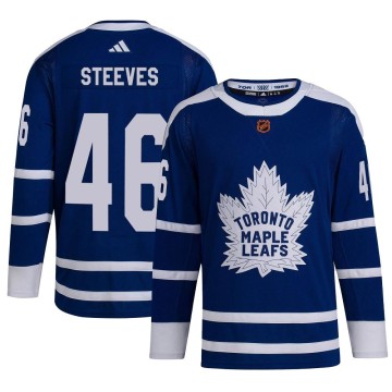Authentic Adidas Youth Alex Steeves Toronto Maple Leafs Reverse Retro 2.0 Jersey - Royal