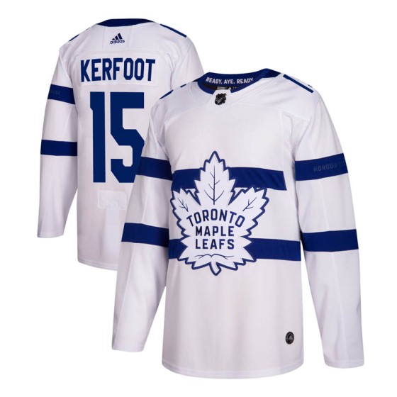 Authentic Adidas Youth Alexander Kerfoot Toronto Maple Leafs 2018 Stadium Series Jersey - White