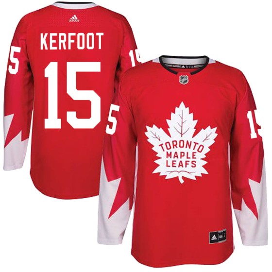 Authentic Adidas Youth Alexander Kerfoot Toronto Maple Leafs Alternate Jersey - Red