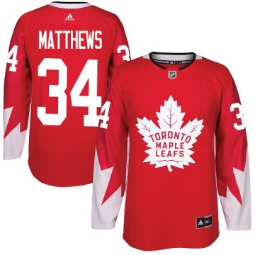 Authentic Adidas Youth Auston Matthews Toronto Maple Leafs Alternate Jersey - Red