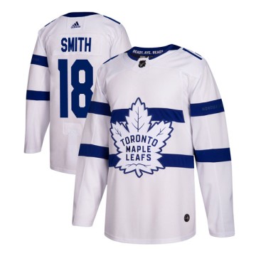 Authentic Adidas Youth Ben Smith Toronto Maple Leafs 2018 Stadium Series Jersey - White