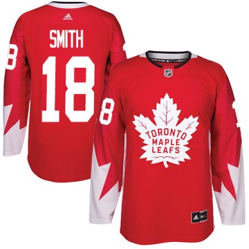 Authentic Adidas Youth Ben Smith Toronto Maple Leafs Alternate Jersey - Red