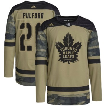 Authentic Adidas Youth Bob Pulford Toronto Maple Leafs Military Appreciation Practice Jersey - Camo