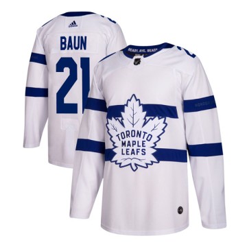 Authentic Adidas Youth Bobby Baun Toronto Maple Leafs 2018 Stadium Series Jersey - White