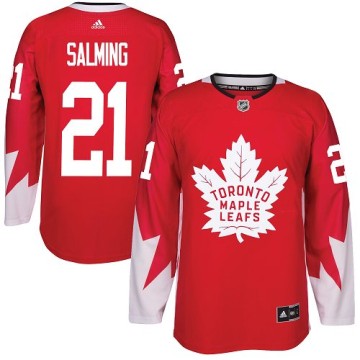 Authentic Adidas Youth Borje Salming Toronto Maple Leafs Alternate Jersey - Red