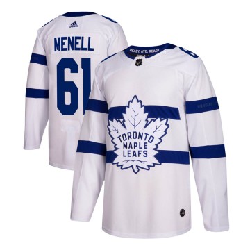 Authentic Adidas Youth Brennan Menell Toronto Maple Leafs 2018 Stadium Series Jersey - White