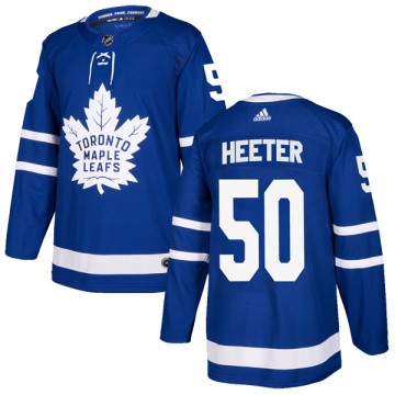 Authentic Adidas Youth Cal Heeter Toronto Maple Leafs Home Jersey - Blue