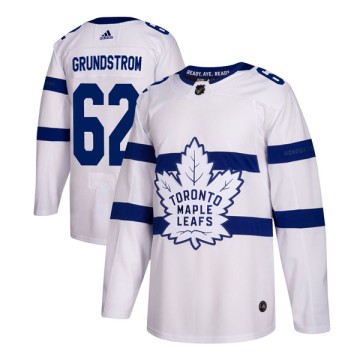 Authentic Adidas Youth Carl Grundstrom Toronto Maple Leafs 2018 Stadium Series Jersey - White