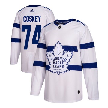 Authentic Adidas Youth Cole Coskey Toronto Maple Leafs 2018 Stadium Series Jersey - White