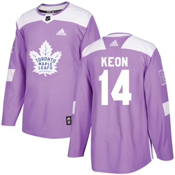 Authentic Adidas Youth Dave Keon Toronto Maple Leafs Fights Cancer Practice Jersey - Purple