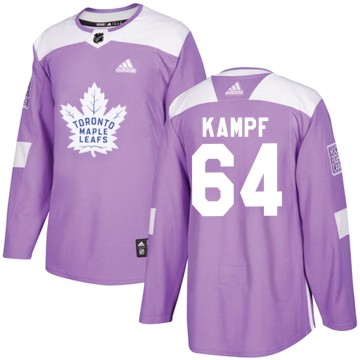 Authentic Adidas Youth David Kampf Toronto Maple Leafs Fights Cancer Practice Jersey - Purple