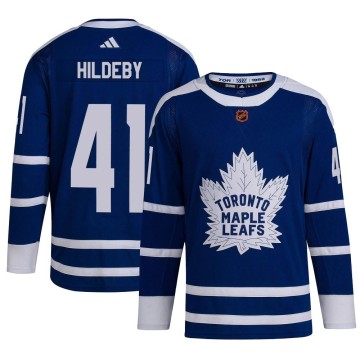 Authentic Adidas Youth Dennis Hildeby Toronto Maple Leafs Reverse Retro 2.0 Jersey - Royal