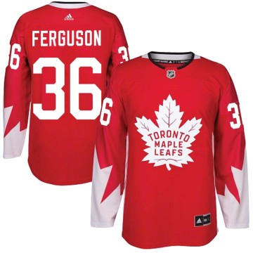 Authentic Adidas Youth Dylan Ferguson Toronto Maple Leafs Alternate Jersey - Red