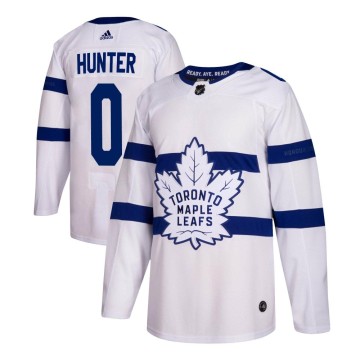 Authentic Adidas Youth Dylan Hunter Toronto Maple Leafs 2018 Stadium Series Jersey - White