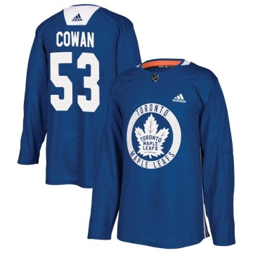 Authentic Adidas Youth Easton Cowan Toronto Maple Leafs Practice Jersey - Royal