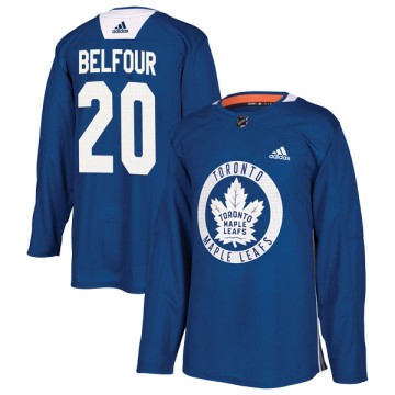 Authentic Adidas Youth Ed Belfour Toronto Maple Leafs Practice Jersey - Royal