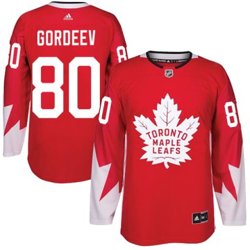 Authentic Adidas Youth Fedor Gordeev Toronto Maple Leafs Alternate Jersey - Red