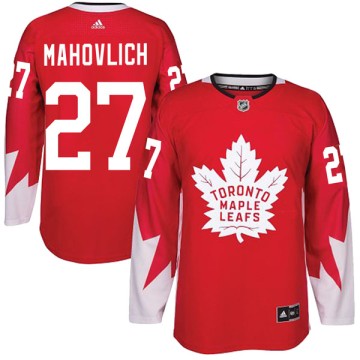 Authentic Adidas Youth Frank Mahovlich Toronto Maple Leafs Alternate Jersey - Red