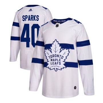 Authentic Adidas Youth Garret Sparks Toronto Maple Leafs 2018 Stadium Series Jersey - White